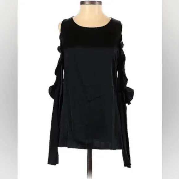 Sz 8 NWT $595 Cushnie open shoulder ruffled top